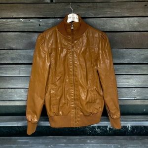 Maternity Faux Leather Vintage Full Zip Jacket Medium